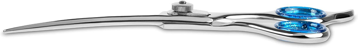 Laazar professional pet shears curved blade close up