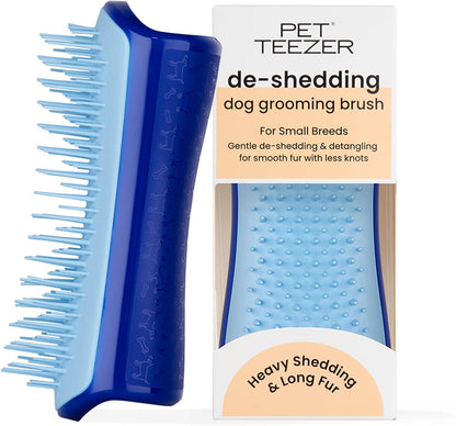Pet Teezer De-Shedding Dog Brush by Tangle Teezer, Dog Grooming Tool for Long Haired Breeds and Wet or Dry Fur, Large, Blue & Pink - Image 9