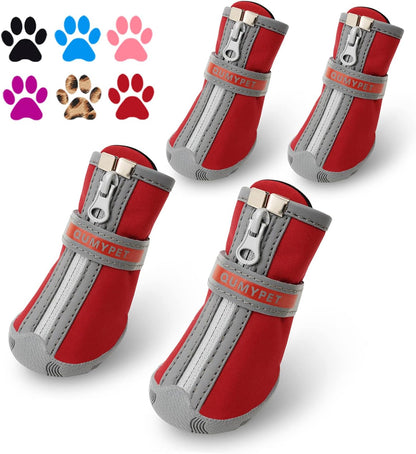 QUMY Dog Shoes for Small Dogs, Puppy Dog Boots & Paw Protectors for Winter Snowy Day, Summer Hot Pavement, Waterproof in Rainy Weather, Ourdoor Walking, Indoor Hardfloors Skid-Resistant Sole Pink 2 - Image 9
