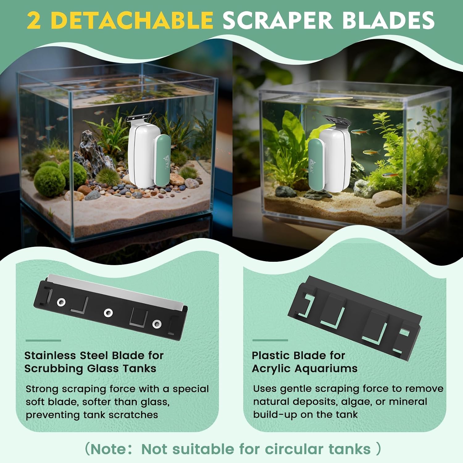 AQQA enhanced rare earth magnet aquarium cleaner package contents