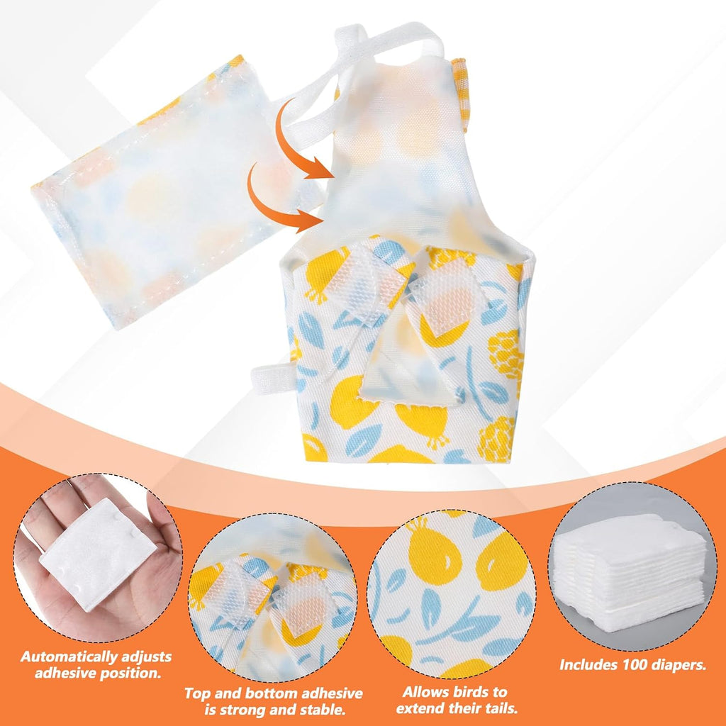 Grevosea small bird nappy outfit for cockatiels and budgies