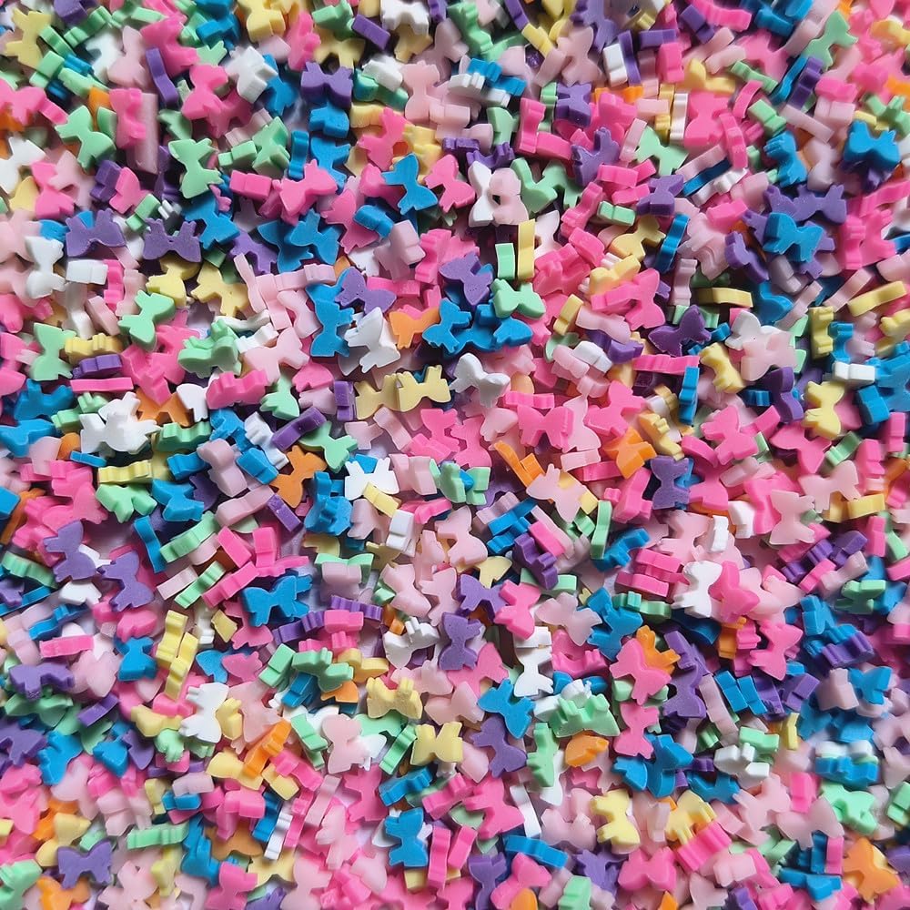 Mo Sheng Accessory mini bowknot fimo polymer slices in 40g packaging