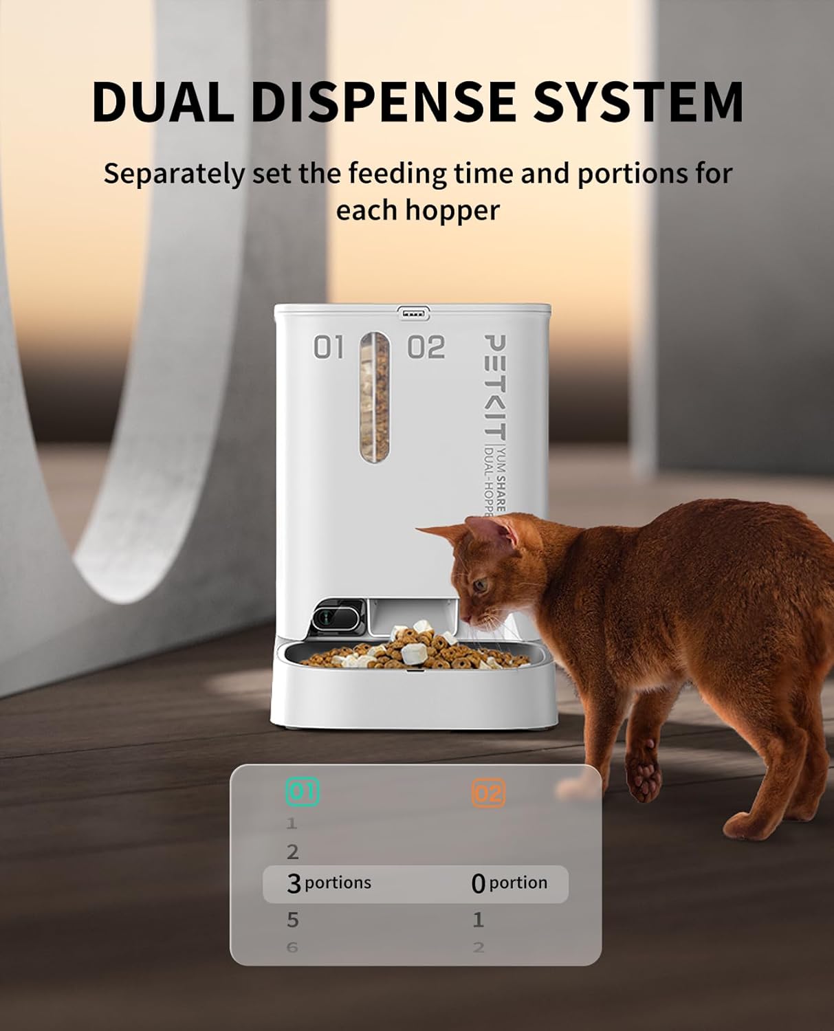 PETKIT AI powered pet feeder displaying sleek modern exterior design