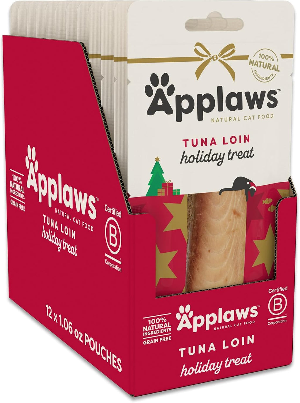 Applaws Whole Tuna Loin Cat Treats 12-Pack, Single Ingredient, Grain Free, High Protein, Freeze Dried Cat Treats, No Fillers, No Artificial Additives (12 x 1.06 oz) - Image 9