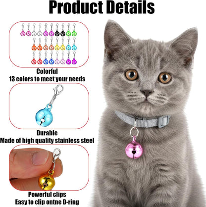 Demonstration of the easy clip lobster clasp attachment mechanism on a lightweight kitten collar charm.