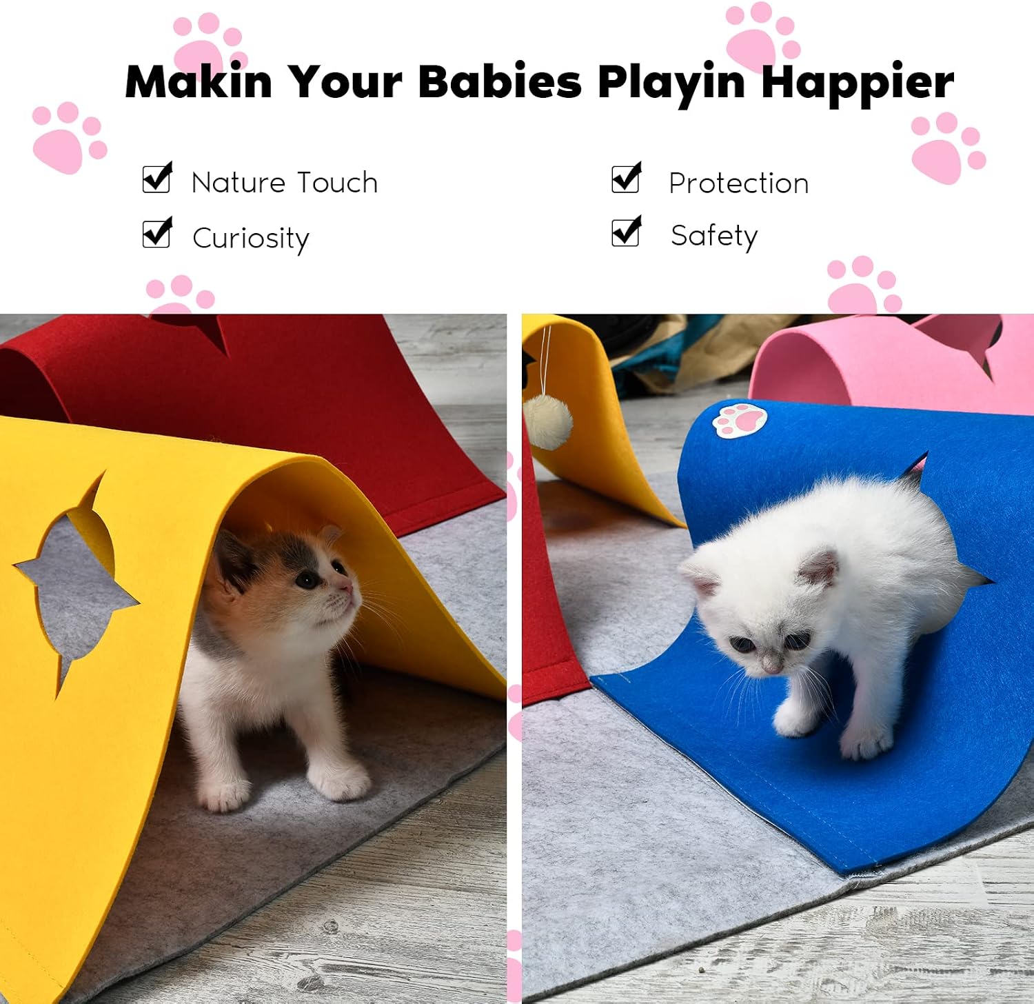 Collapsible design of the pet enrichment furniture folded flat for compact storage.