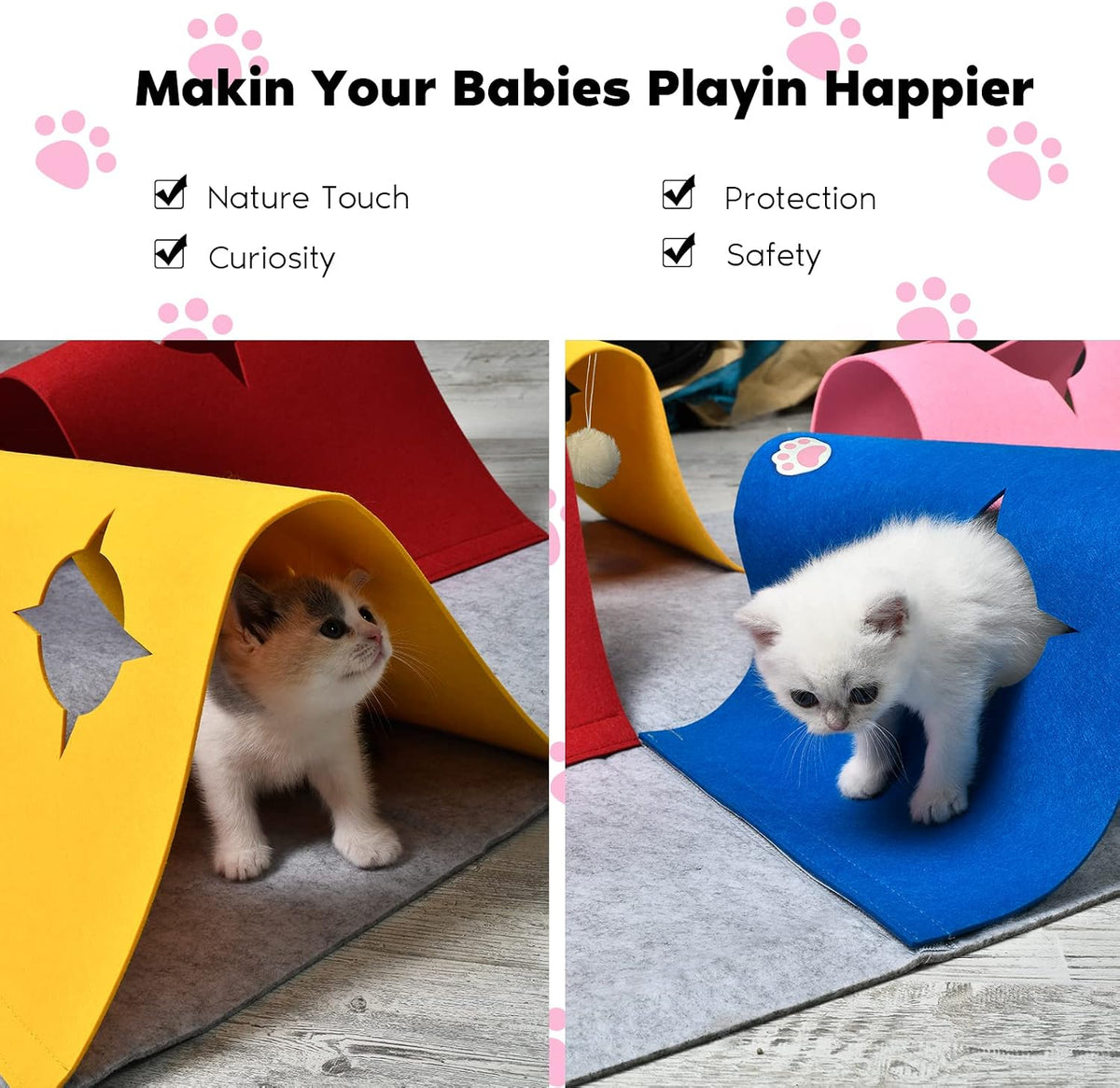 Collapsible design of the pet enrichment furniture folded flat for compact storage.