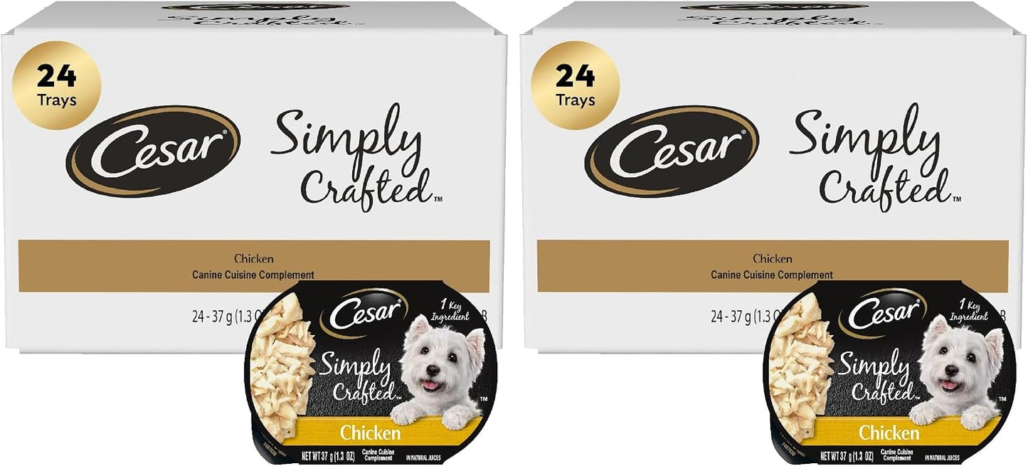 Cesar Simply Crafted Adult Wet Dog Food Toppers for Dry Food, Chicken, 1.3 oz Tubs, 24 Count - Image 12