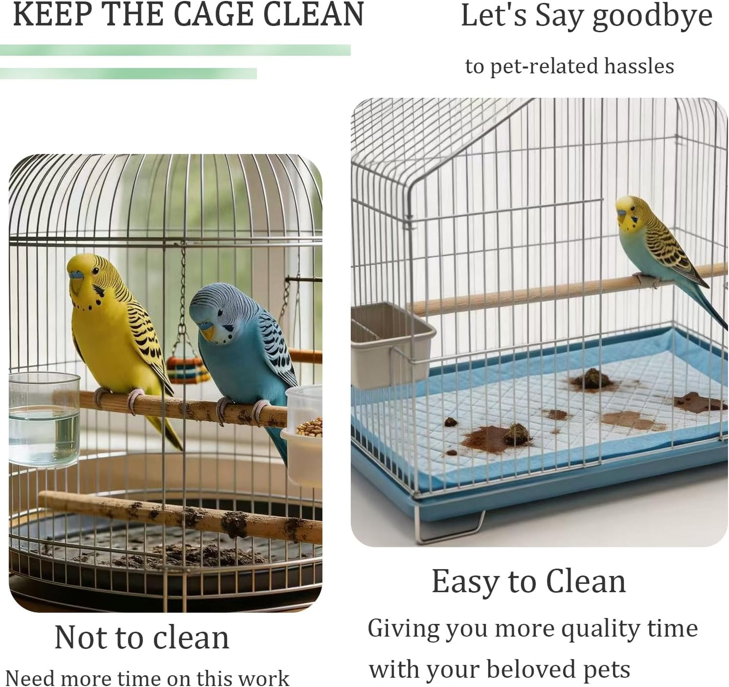 Leak proof backing of Giehougrio bird cage paper