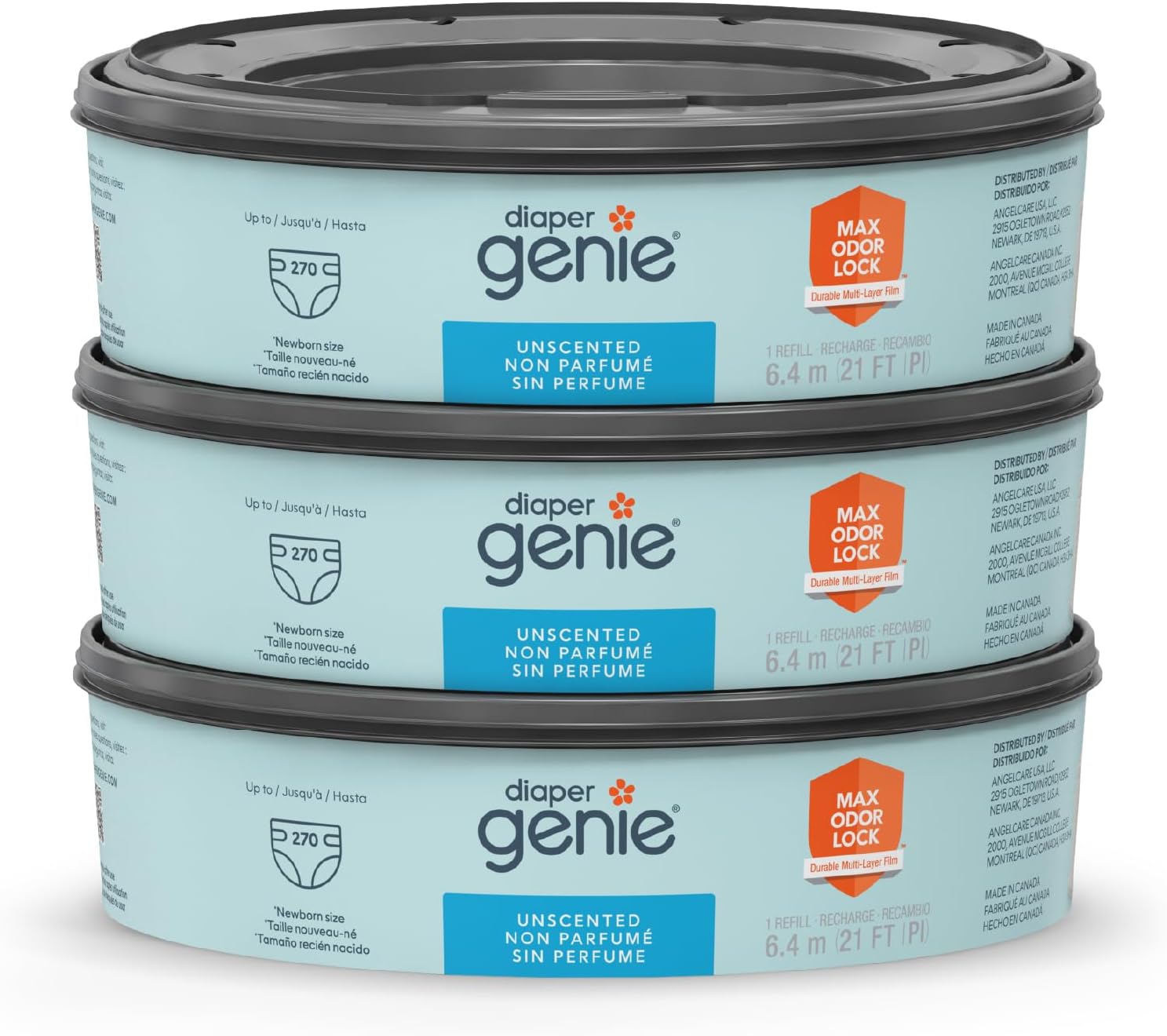 Playtex Playtex Diaper Genie Refills for Diaper Genie Diaper Pails - 270 Count (Pack of 3) - Image 1