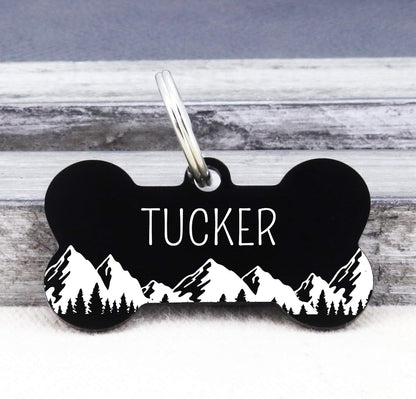 Ultra Joys personalized dog name tag large bone shape attached to a collar