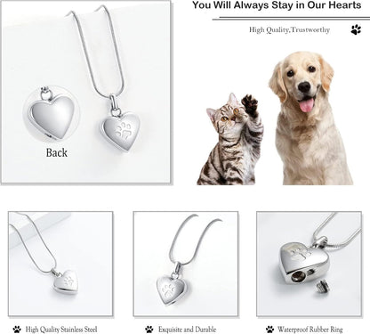 Pet cremation jewelry shown inside branded gift box