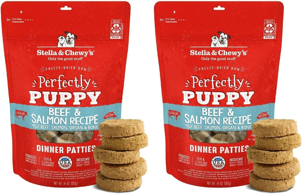 Stella & Chewy's Freeze Dried Raw Dinner Patties - Crafted for Puppies - Grain Free, Protein Rich Perfectly Puppy Beef & Salmon Recipe - 14 oz Bag - Image 13
