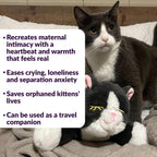 Authentic Snuggle Puppie kitten anxiety relief plush showing included heat pack