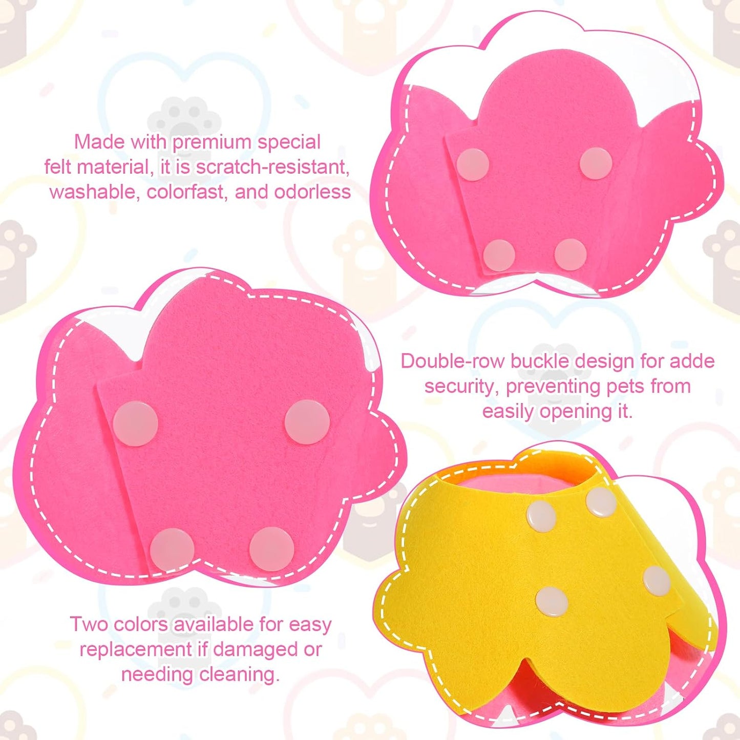 Side view of premium imported protective pet collar in bright pink color