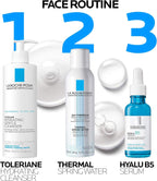 La Roche-Posay hydrating face mist being applied