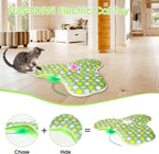 FUGODIWI electronic kitten game close up highlighting the moving feather tail attachment.
