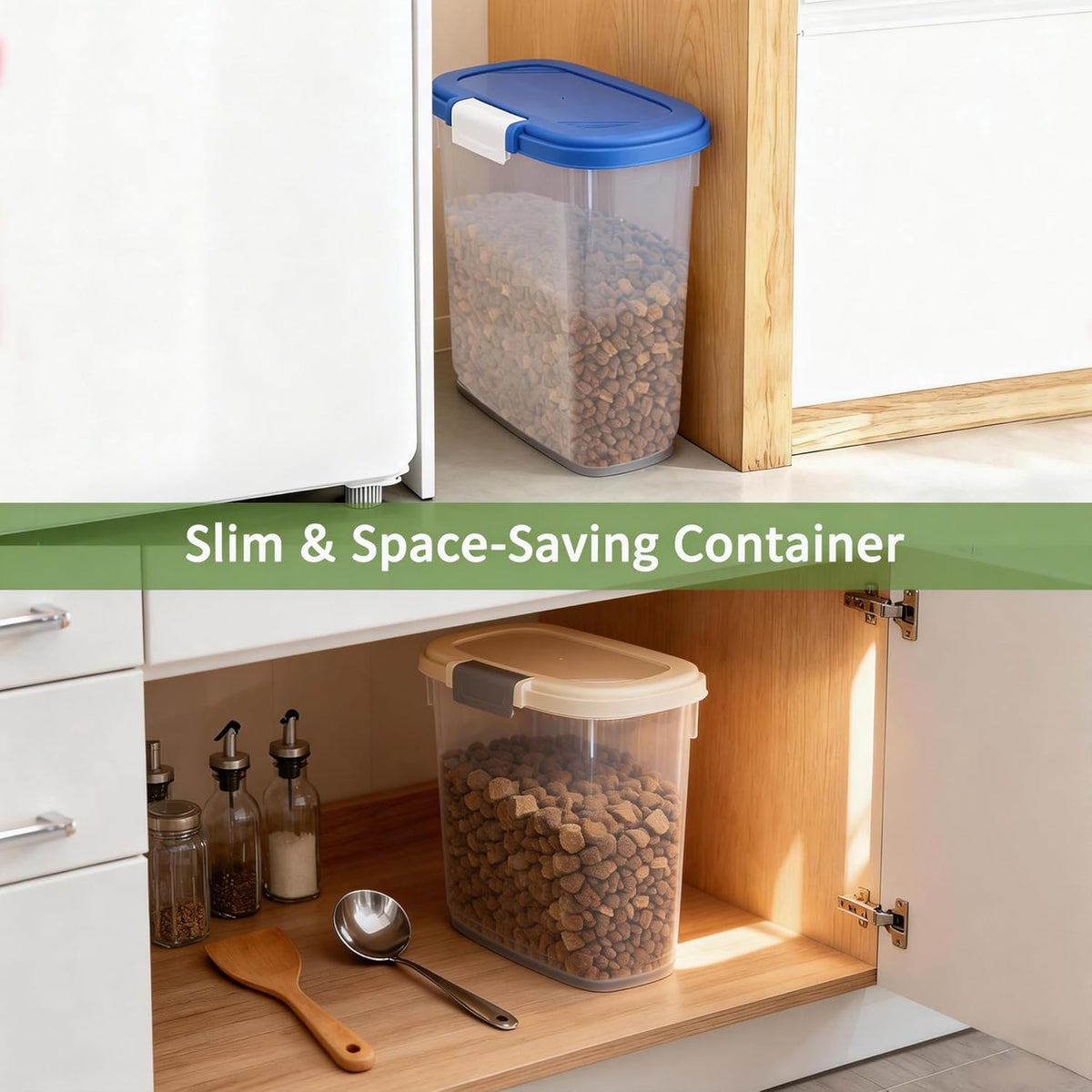 Measuring cup and scoop included with Wbktool food storage