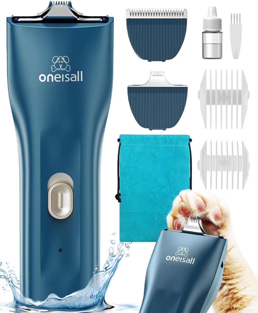 oneisall Pet Clipper for Cat Matted Hair, Pet Shaver for Cats Quiet Pet Clippers Waterproof Cordless Cat Clippers for Matted Long Hair with Storage Bag (Green) - Image 13