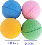 Assorted pink, yellow, blue, and green GINFH sponge soccer balls for indoor kitten play.
