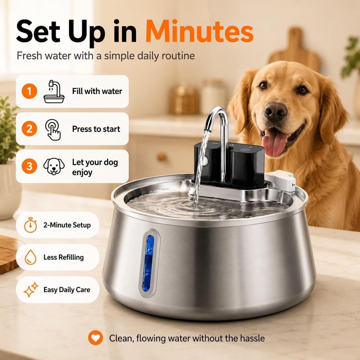 Components of the 4-layer filtration system for dog fountains