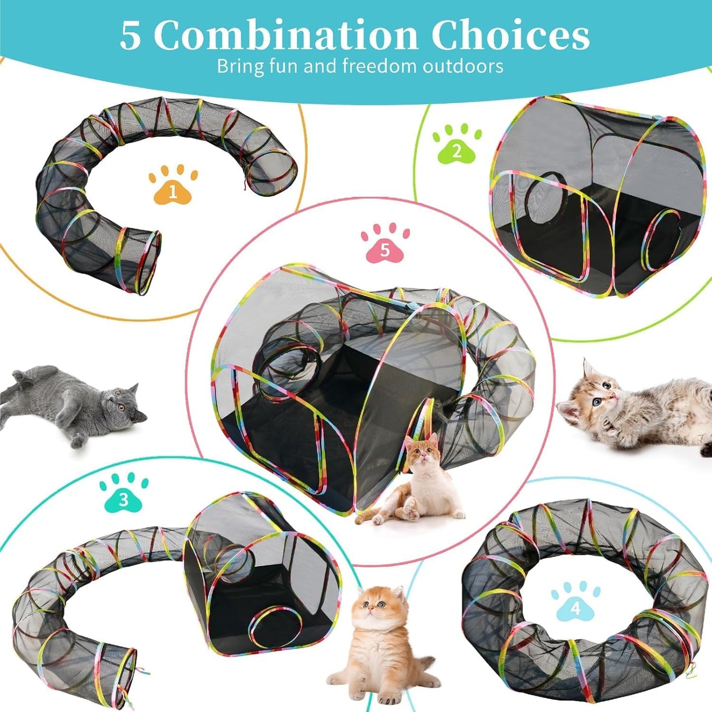Folded Naielfopet cat tent playground being packed into its custom compact storage bag
