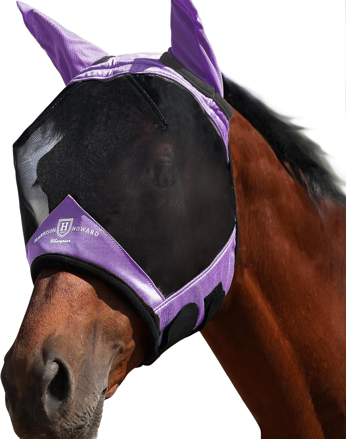 Harrison Howard Horse Fly Mask with Ears, Half Face Fly Mask for Horses, UV Protection, Large Eye Space Teal M - Image 13