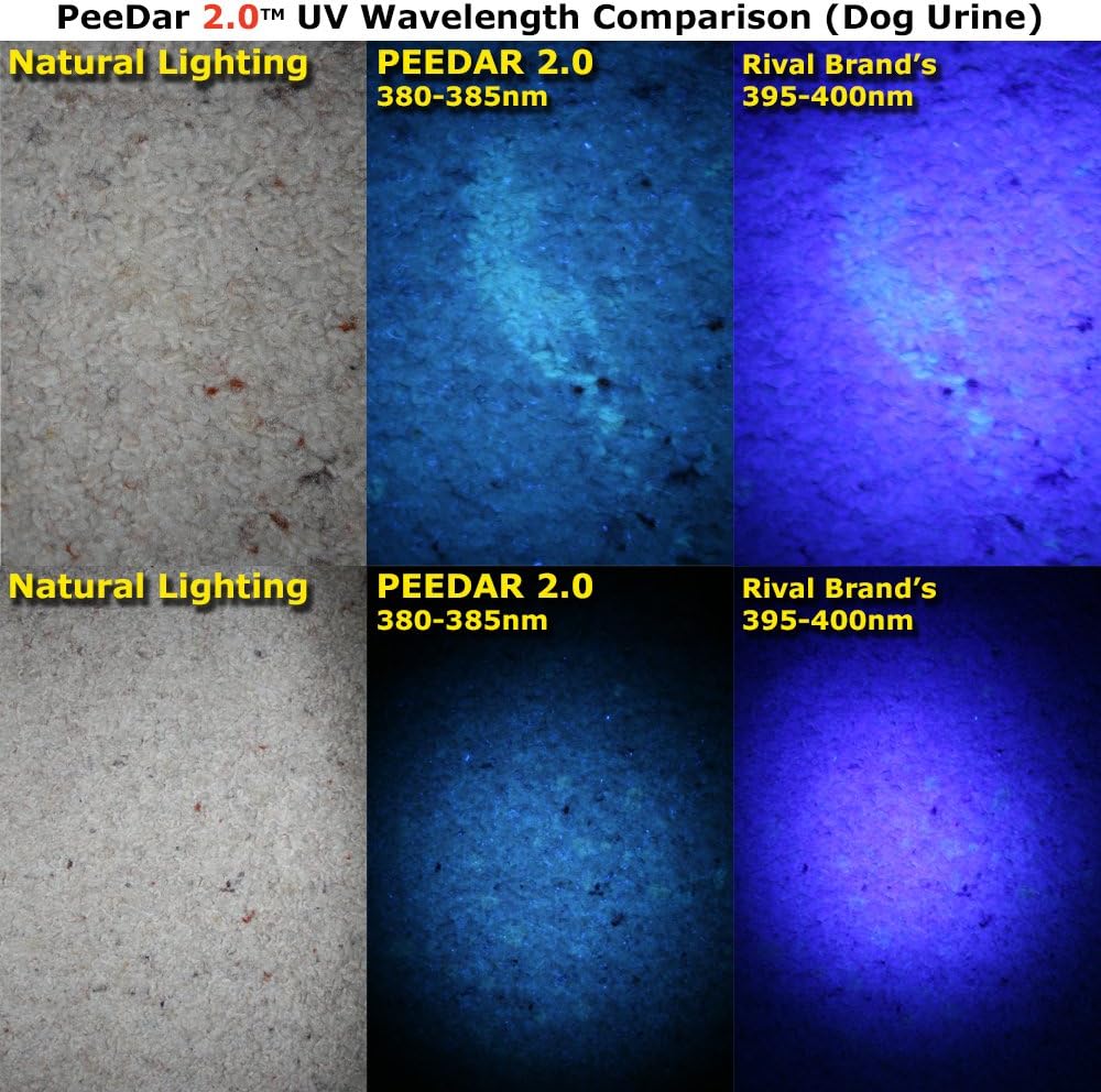 PeeDar 2.0 UV light package including the behavior guide and three AAA batteries