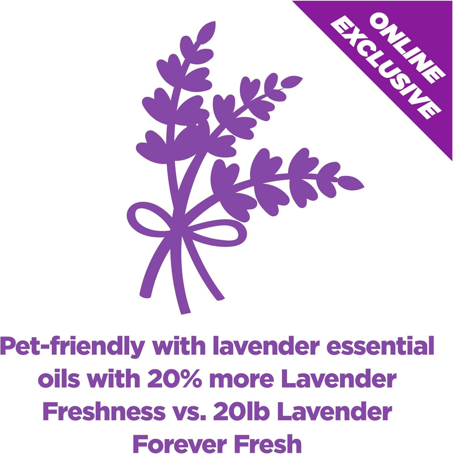 Close up of clumping lavender scented cat litter texture