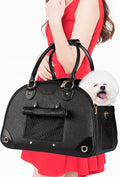 Sasapet vegan leather pet carrier front view