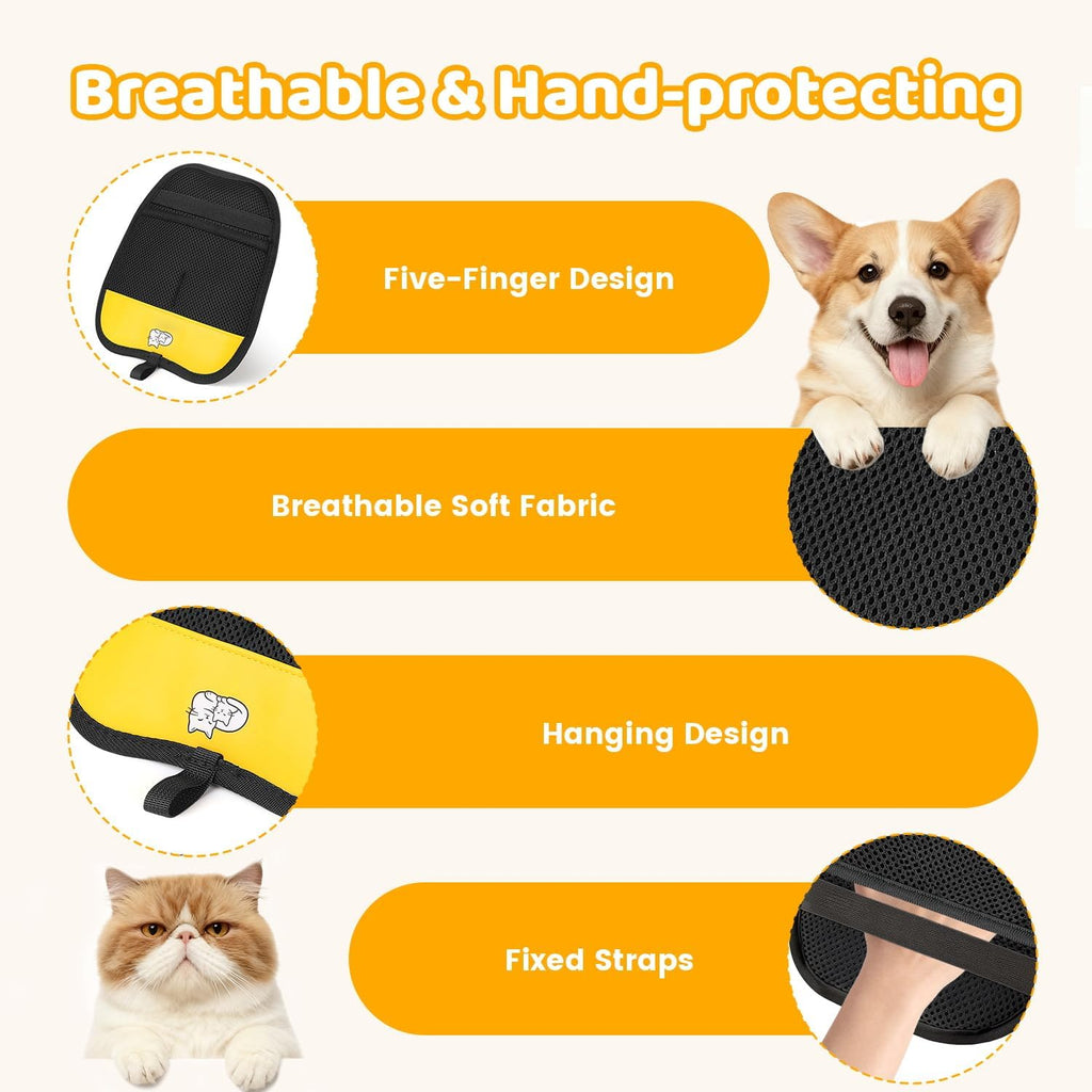 Washable electrostatic pet hair mitt peeling trapped fur mat