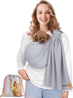 Dog Sling Carrier for Small Dogs,Carrying Wrap Anti-Anxiety Cat Sling,Adjustable Pet Sling(Light Gray) - Image 9