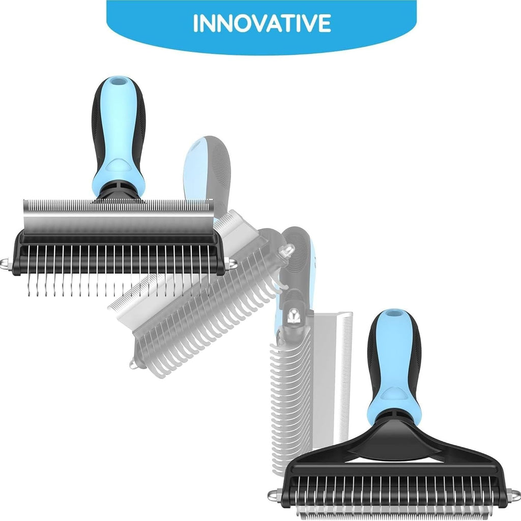 Goodscious 2-in-1 pet undercoat rake packaged and ready for safe household pet grooming.