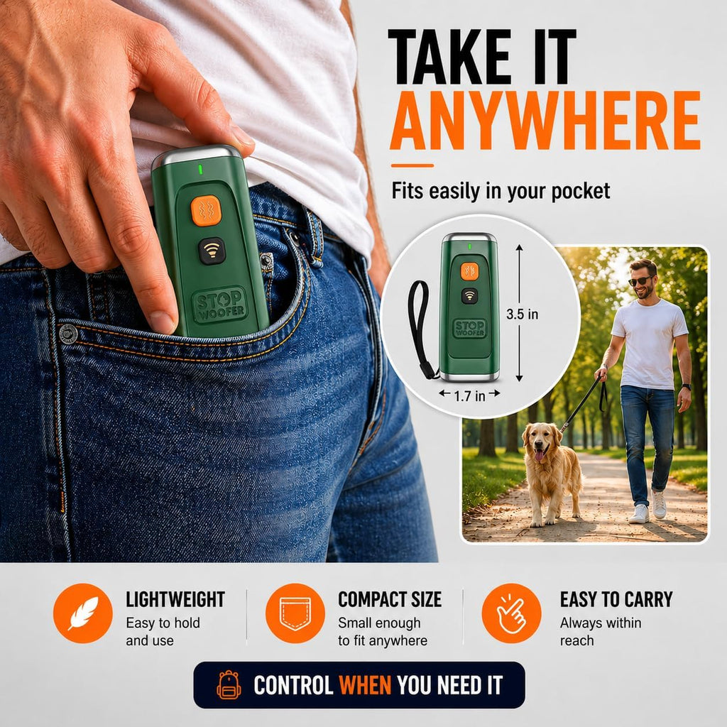 Stopwoofer rechargeable bark control device side profile