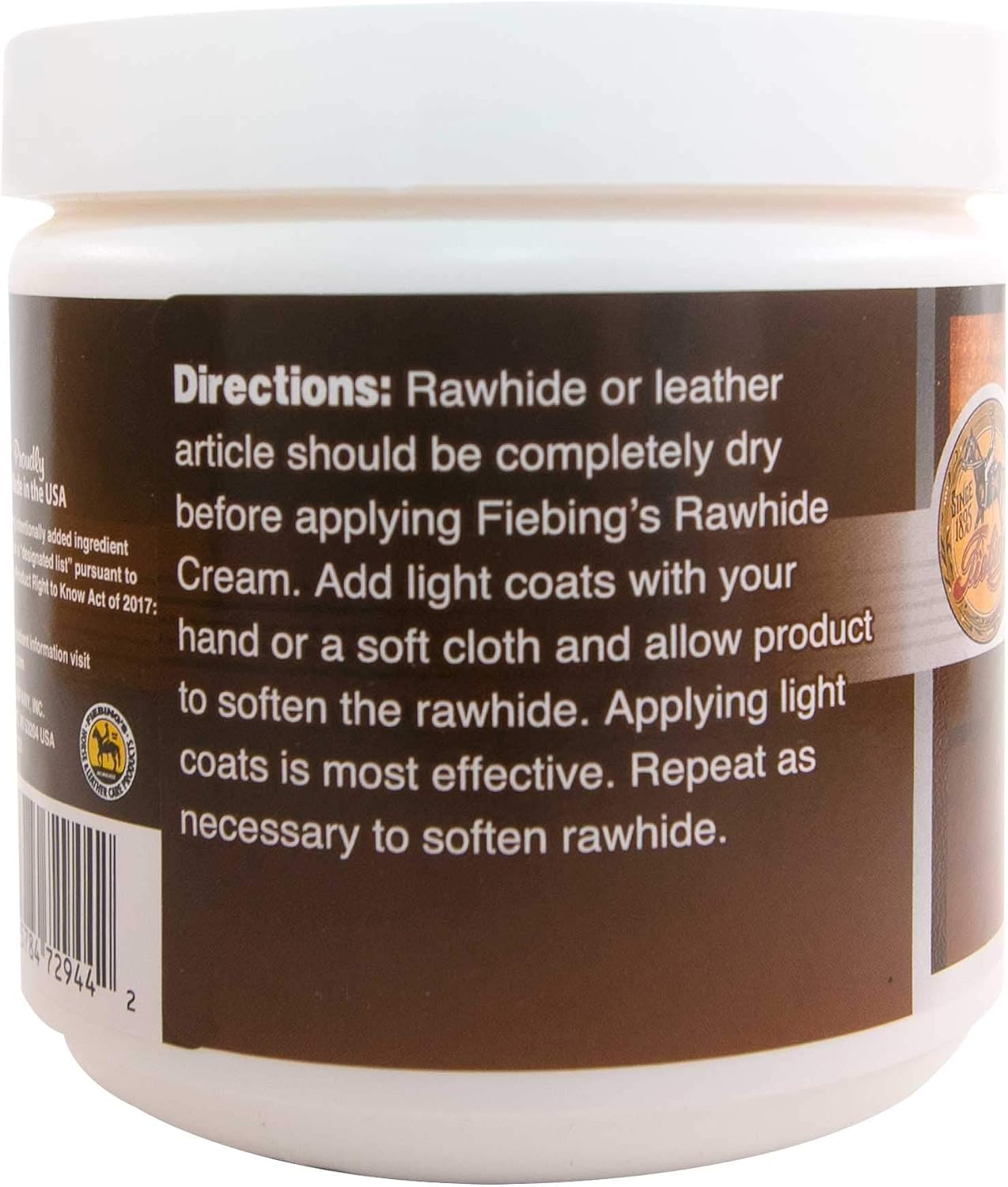 Fiebing's authentic USA imported rawhide cream for equestrian tack protection