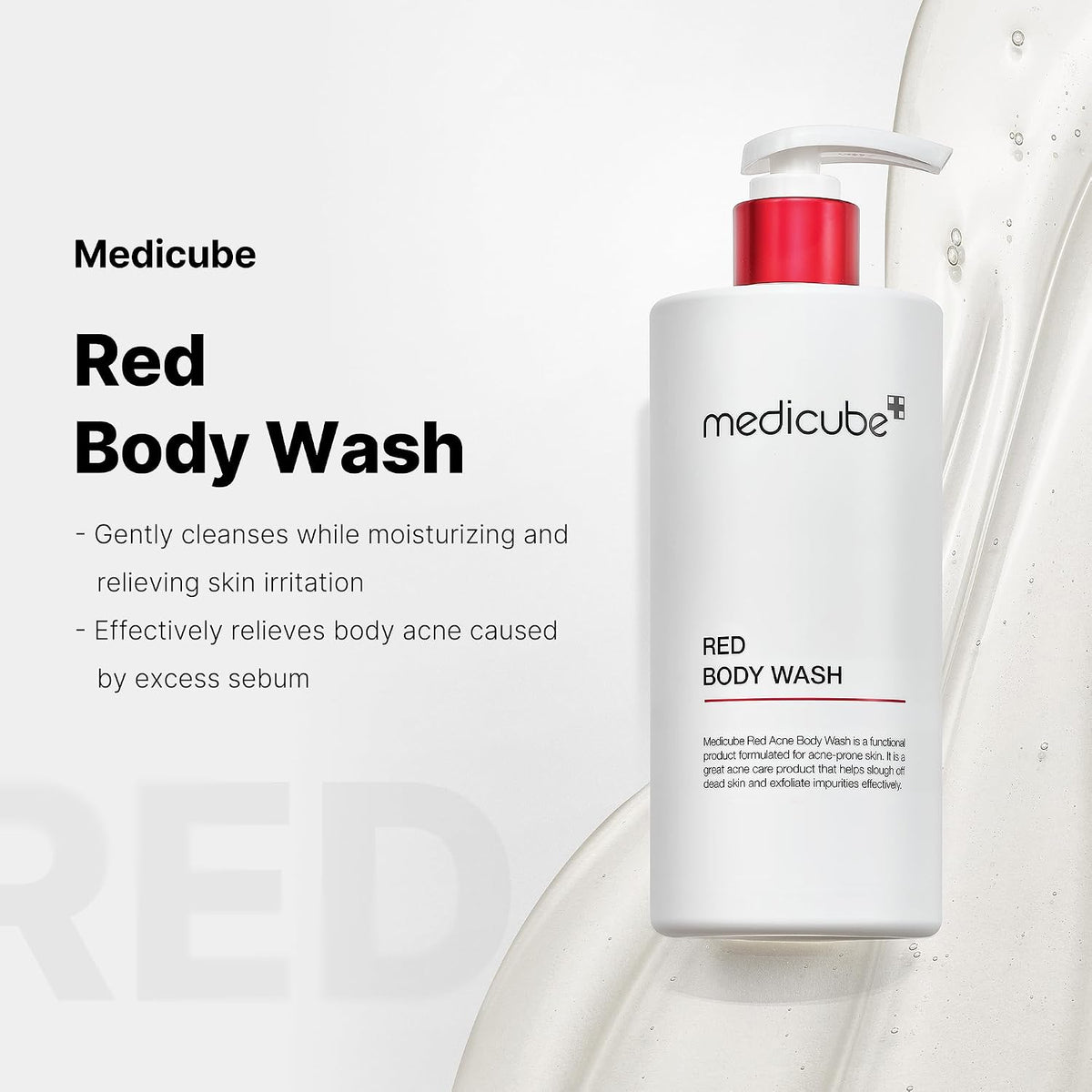 Medicube Red Body Wash back label details