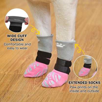 Scenereal dog socks with adjustable velcro straps