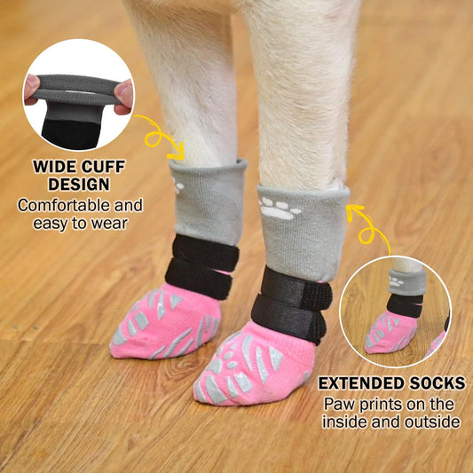 Scenereal dog socks with adjustable velcro straps