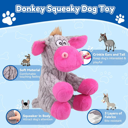 Close up view of the reinforced double stitched seams on the Loncoldy tough pet squeaker toy.
