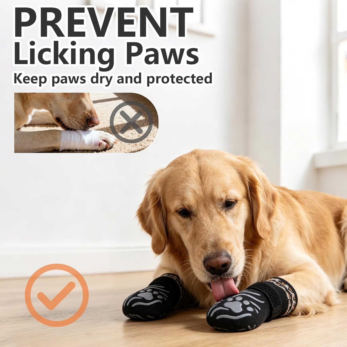 Side profile of Expawlorer pet paw protector socks