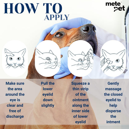Metepet pet eye ointment tube for horses cattle and birds