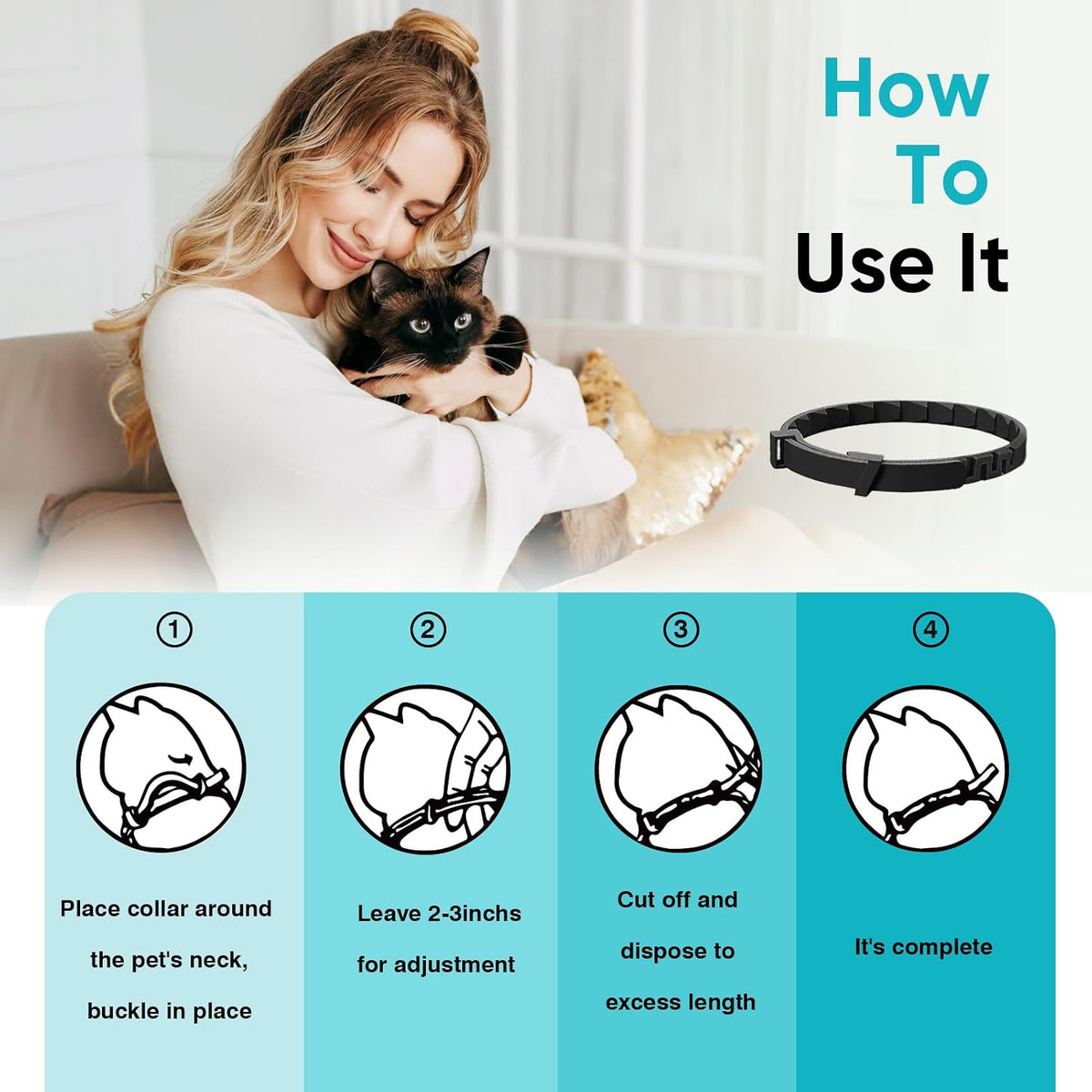 Close up of the flexible and adjustable design of the pet calming strap