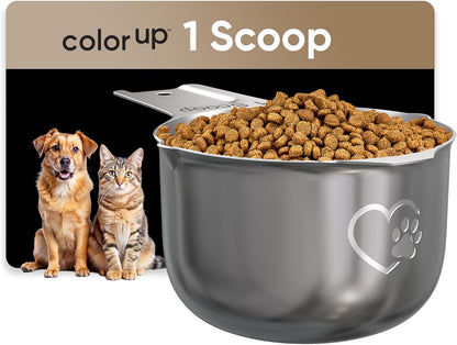 Color Up 1/4 Cup Pet Food Scoop - Stainless Steel Dog Food Scoop Cup (4 Tbsp) - Durable, Rust-Resistant Measuring Scoop for Dogs, Cats, Birds & Rabbits - Ideal for Dry Food & Treats - Image 12