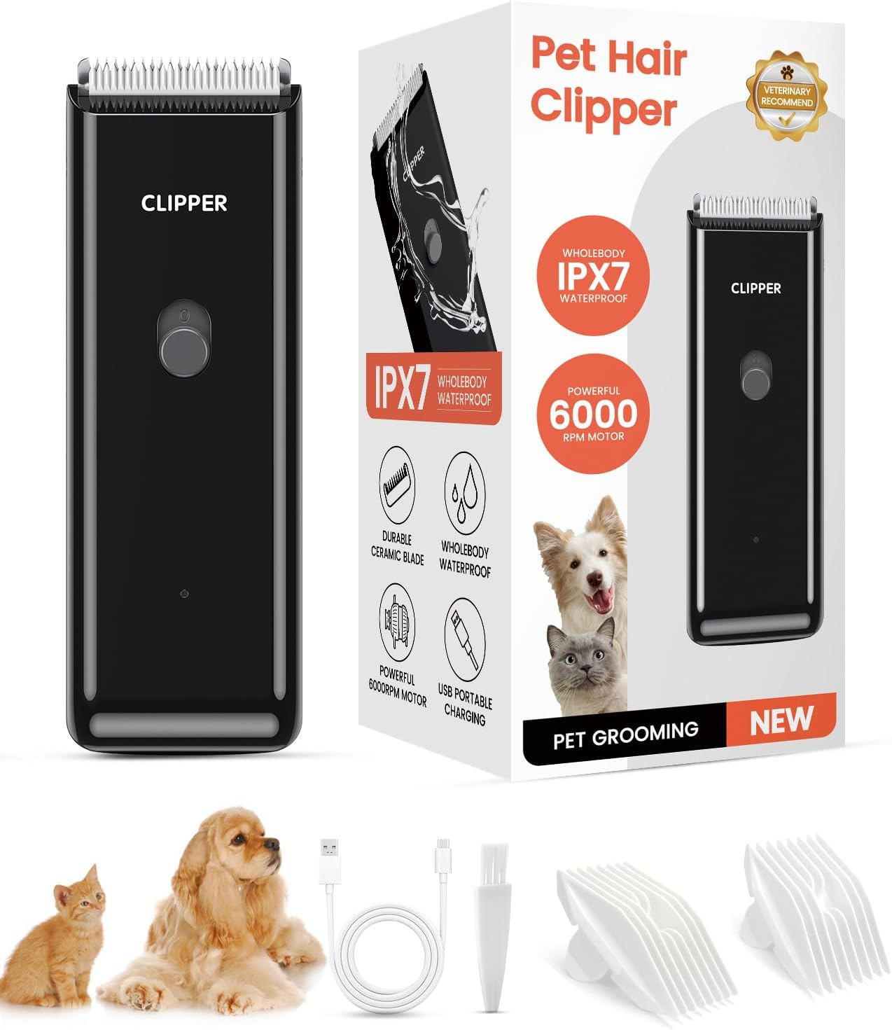 Pet Clippers for Dog Hair Grooming Low Noise, Rechargeable Cordless Cat Shaver with Ceramic Blade,Portable Pet Hair Trimmer for Matted & Long Hair - Image 11