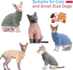 Soft anti allergy cotton pet pajamas for hairless kittens side view