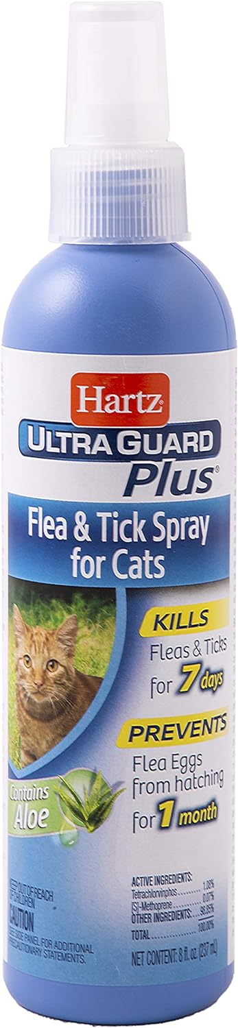 Hartz UltraGuard Plus bottle with ingredient label visible