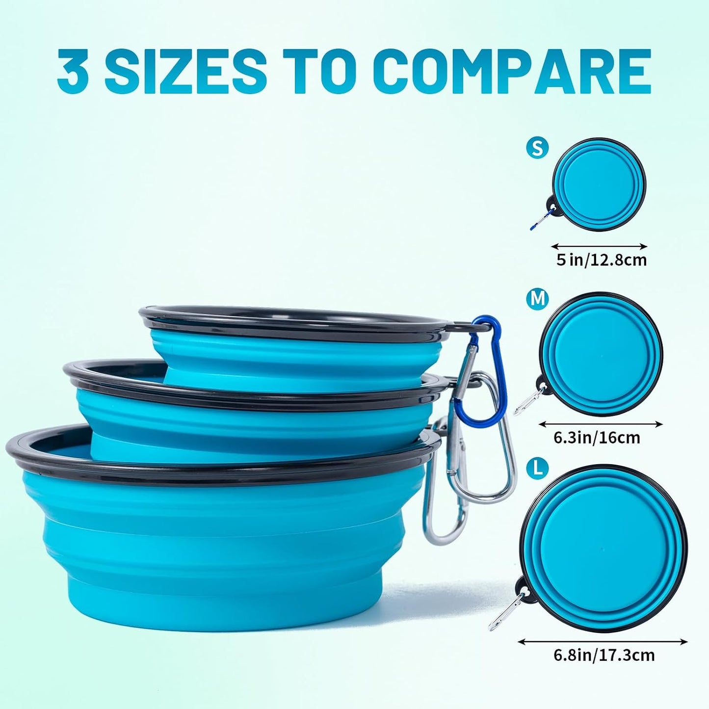 SLSON small pet travel bowls folded completely flat for storage