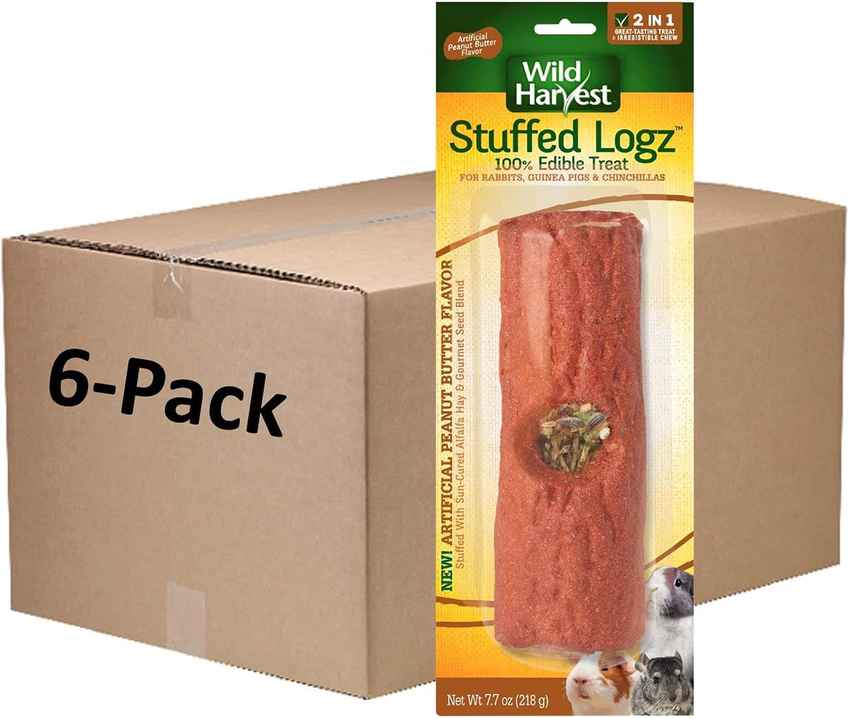 Wild Harvest Stuffed Logz 1 Count, Edible Treat for Rabbits, Guinea Pigs and Chinchillas, Artificial Peanut Butter Flavor - Image 9