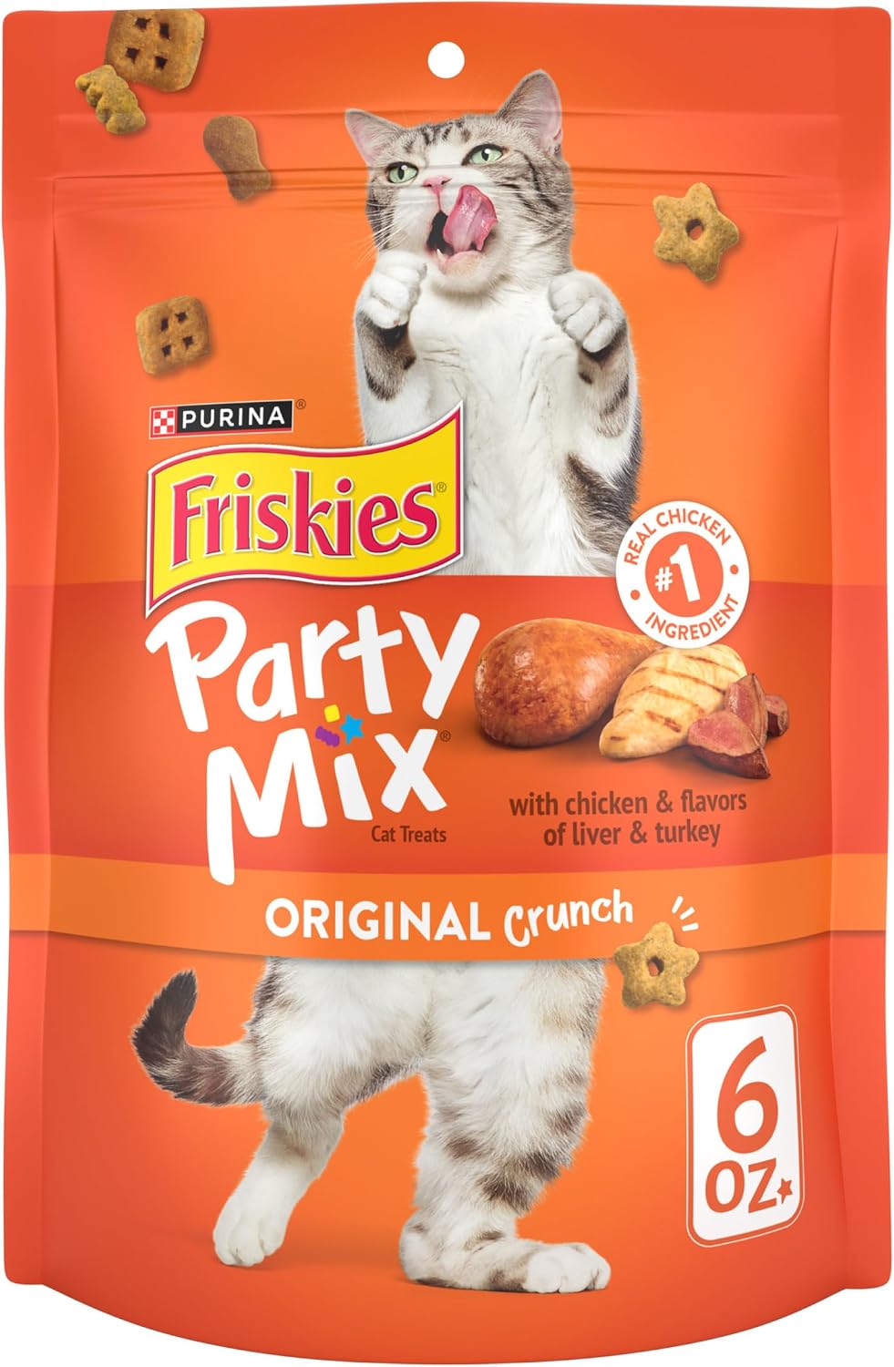 Purina Friskies Cat Treats, Party Mix Original Crunch - 20 oz. Pouch - Image 15