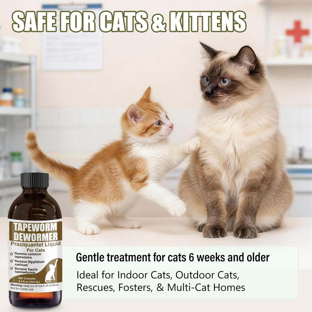 Authentic USA imported feline health supplement on a plain background